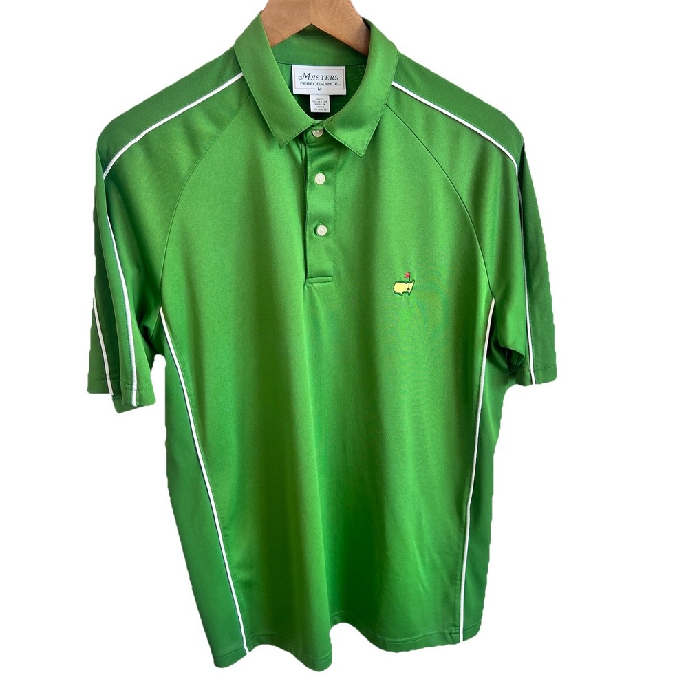 Masters Performance Men's‎ Polo Shirt Green Classic Golf Augusta Logo Sz Medium